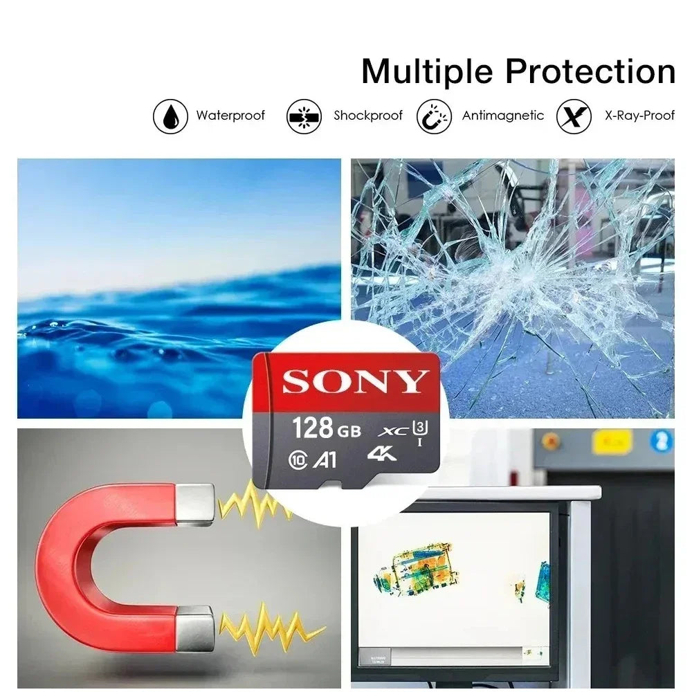 Sony Memory Card 1TB 512GB Micro SD TF 256GB 128GB U1 A1 Micro SD 64GB 100Mb Reading Speed Class 10 Flash Micro Card for Phone