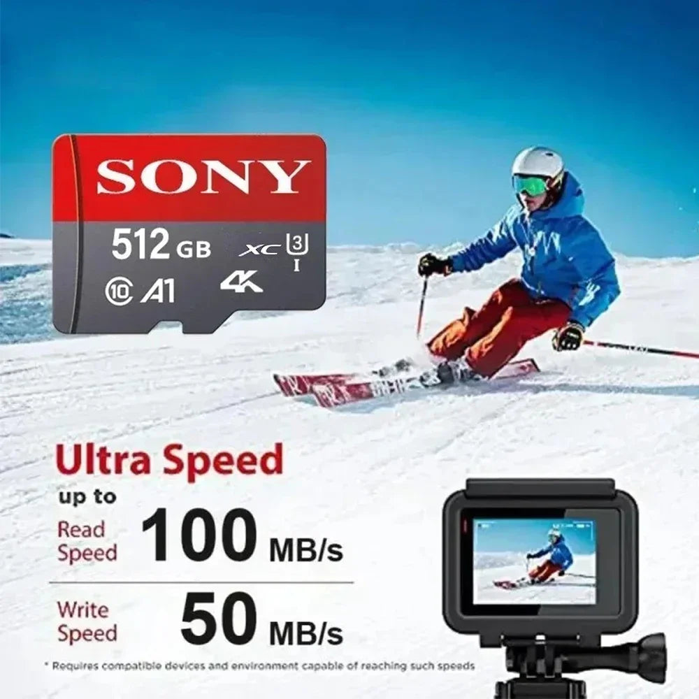 Sony Memory Card 1TB 512GB Micro SD TF 256GB 128GB U1 A1 Micro SD 64GB 100Mb Reading Speed Class 10 Flash Micro Card for Phone