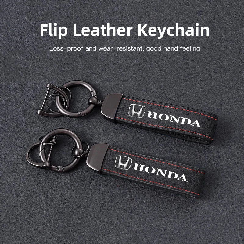 2025 Suede Key Ring Sport Car Keychain Custom Gift With Emblem For Honda Civci FIT CRV Accord Jazz HRV Stepwgn Prelude Vezel CRZ