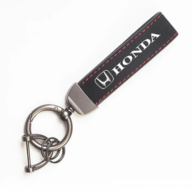 2025 Suede Key Ring Sport Car Keychain Custom Gift With Emblem For Honda Civci FIT CRV Accord Jazz HRV Stepwgn Prelude Vezel CRZ