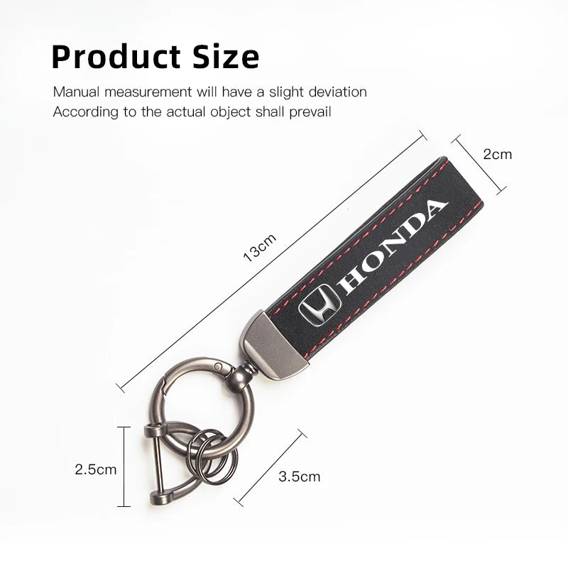 2025 Suede Key Ring Sport Car Keychain Custom Gift With Emblem For Honda Civci FIT CRV Accord Jazz HRV Stepwgn Prelude Vezel CRZ