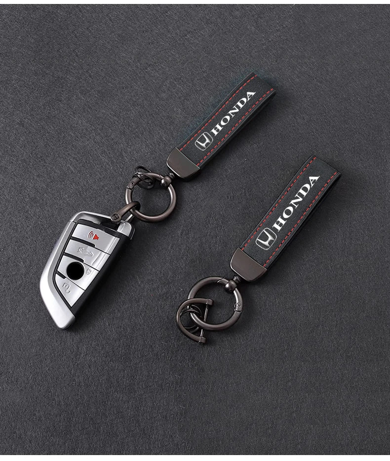2025 Suede Key Ring Sport Car Keychain Custom Gift With Emblem For Honda Civci FIT CRV Accord Jazz HRV Stepwgn Prelude Vezel CRZ
