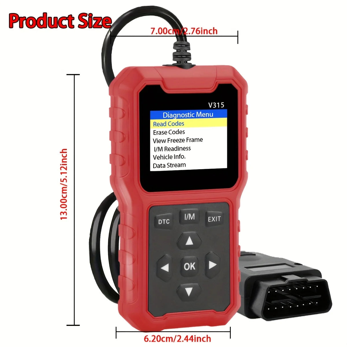 USB Powered 2025 Car OBD2 Scanner - Advanced Engine Diagnostic Tool, with code reader, multi-language support, suitable for 1996